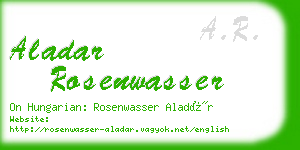 aladar rosenwasser business card